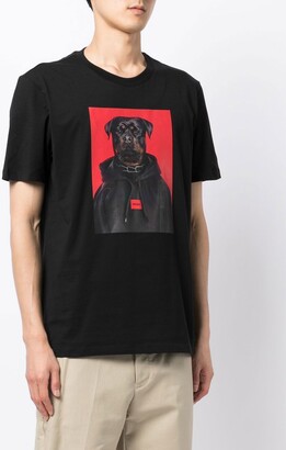 HUGO BOSS dog-print detail T-shirt - ShopStyle