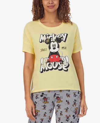 Visiter la boutique DisneyDisney Classic Minnie Mouse Asymetric Hem Womens Pajama T Shirt Top White 