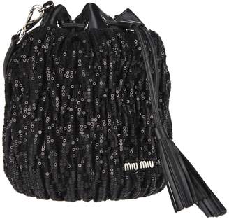 Miu Miu Sequin Embellished Bucket Bag