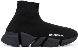 ladies black balenciaga trainers