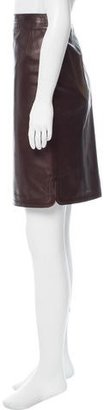 Paule Ka Knee-Length Leather Skirt