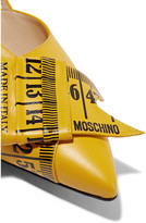 Thumbnail for your product : Moschino Bow-embellished printed leather slingback pumps