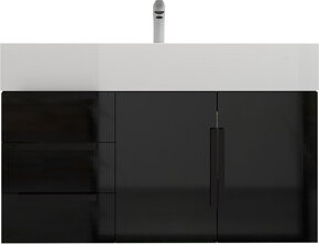 Jade Bath Jessica 36'''' Wall-Mounted Single Bathroom Vanity / Base Finish: Gloss Black