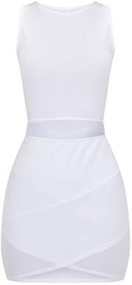 PrettyLittleThing White Cut Out Detail Wrap Skirt Bodycon Dress