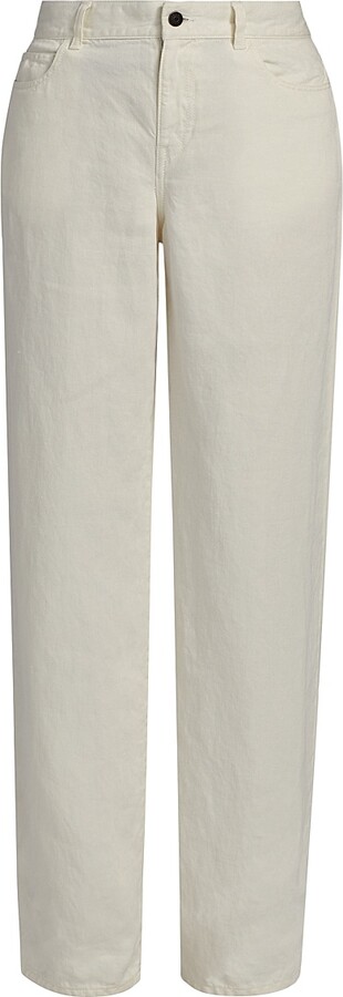 The Row Women's Eglitta Linen Straight Jeans - White - Size 28