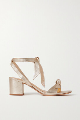 Alexandre Birman Clarita Bow-embellished Metallic Leather Sandals - Gold -