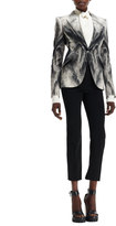 Thumbnail for your product : Alexander McQueen Crepe Fox Fur-Print One-Button Jacket
