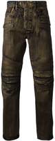 Thumbnail for your product : Balmain metallic slim biker jeans