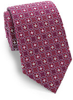 Thumbnail for your product : Armani Collezioni Geometric Medallion Print Silk Tie