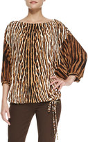 Thumbnail for your product : MICHAEL Michael Kors Mixed-Print Batwing Top