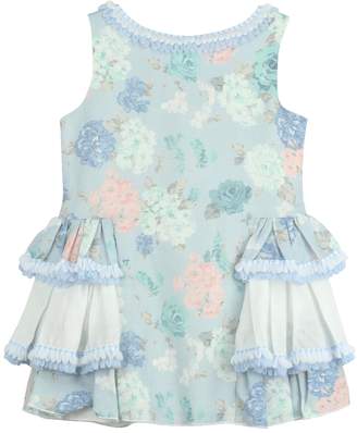 cesar blanco Blue Floral Dress