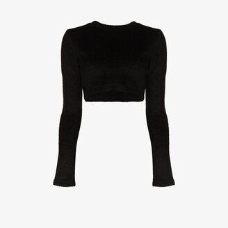 LaQuan Smith Textured Cropped Top