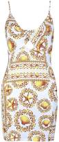 Thumbnail for your product : boohoo Chain Print Twist Front Bodycon Dress