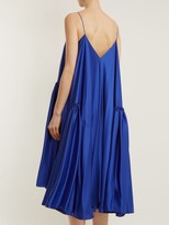 Thumbnail for your product : Maison Rabih Kayrouz Gathered-panel Charmeuse Dress - Blue