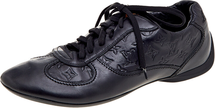 Louis Vuitton Black Monogram Embossed Leather Lace Up Sneakers Size 42  Louis Vuitton | The Luxury Closet