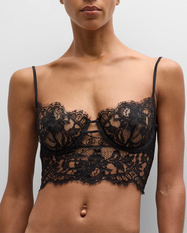 Free People everyday lace longline bra in palest pink