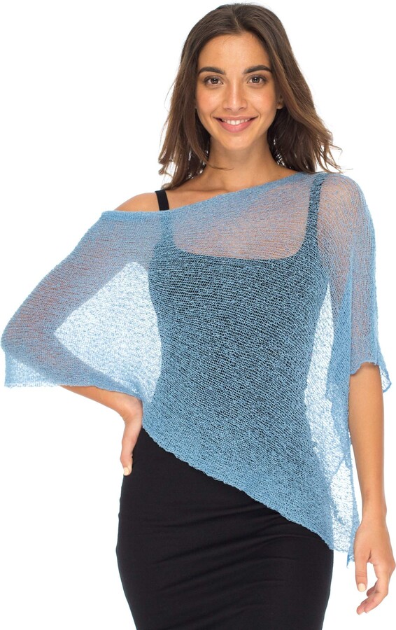 Back From Bali Womens Sheer Poncho Shrug Bolero ShopStyle Knitwear