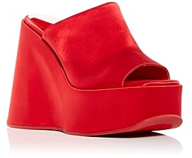 red platform wedges