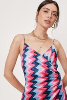 Thumbnail for your product : Nasty Gal Womens Abstract Zig Zag Wrap Maxi Dress - Pink - 12
