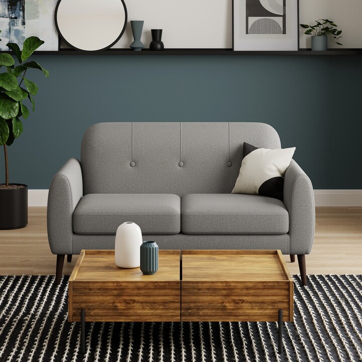 Dunelm Crombie Flatweave 2 Seater Sofa in a Box Dove Grey Light Grey ShopStyle