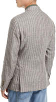 Thumbnail for your product : Brunello Cucinelli Melange Striped Linen Sport Jacket