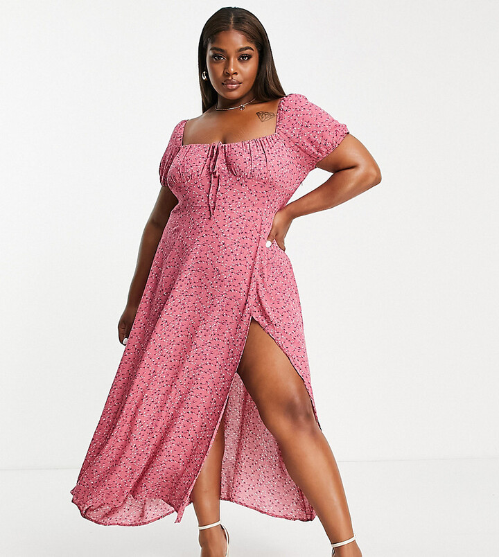 high split midi dress