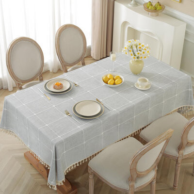 Dakota Fields Tablecloth For Dining TableCotton Linen Fabric Rectangle Tablecloths55X120 Inch
