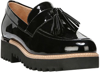 womens black patent loafers with tassels