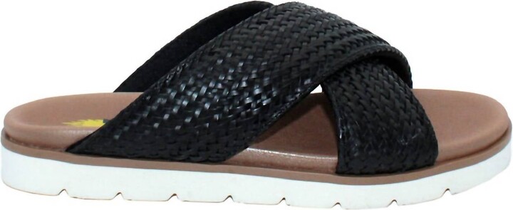 Volatile Women's Aushan Criss Cross Sandal In Black Woven
