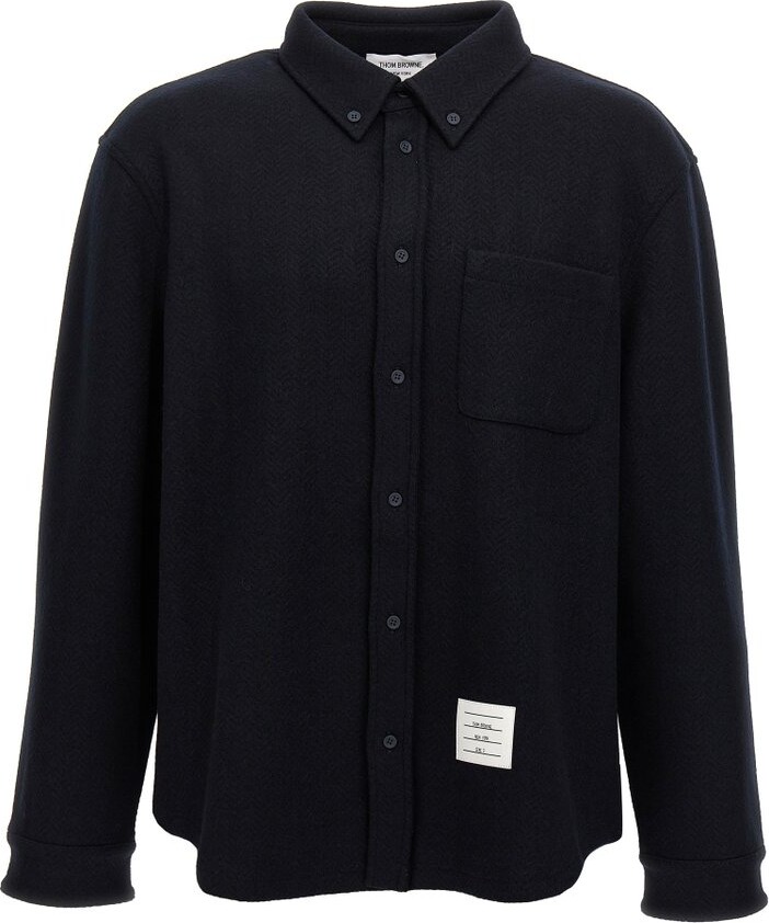 Thom Browne Herringbone Button-Up Overshirt
