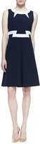 Thumbnail for your product : Magaschoni Sleeveless Colorblock A-Line Dress, Navy/White