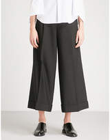 Comme des Garcons Wide-leg cropped wool and cashmere-blend trousers