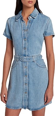 7 For All Mankind Classic Denim Dress in Volcanic Blue