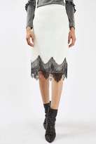 Thumbnail for your product : Topshop Lace slip midi skirt