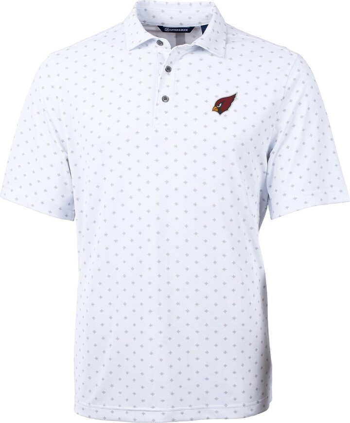 Men's Cutter & Buck White Arizona Cardinals Virtue Eco Pique Tile Print Polo