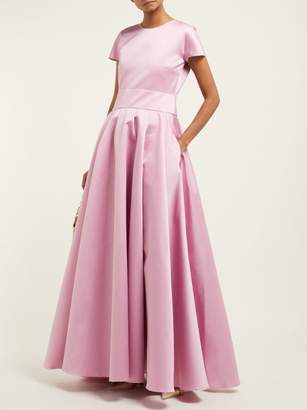 Rochas Short Sleeved Duchess Satin Gown - Womens - Pink