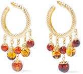 Thumbnail for your product : Ben-Amun 24-Karat Gold-Plated Bead Hoop Earrings