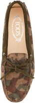 Thumbnail for your product : Tod's Tods Camouflage Suede Driver, Olive