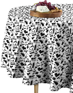 East Urban Home Haumea Geometric Round Tablecloth