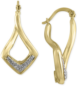 Effy D'Oro by Diamond Twist Hoop Earrings (1/6 ct. t.w.) in 14k Gold