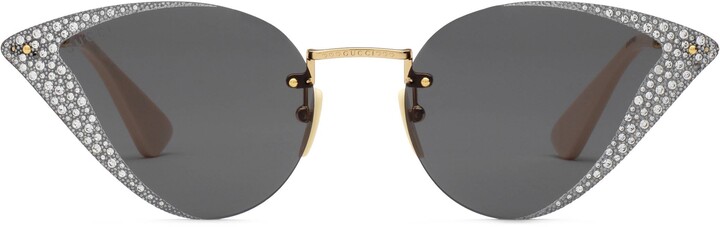 gucci cat eye glasses with crystals