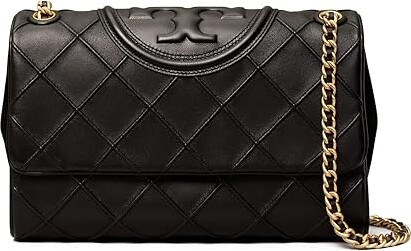 Tory Burch Women's Fleming Small Convertible Shoulder Bag, Black, One Size:  Handbags