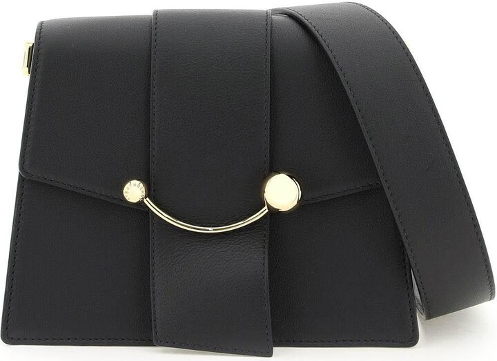 Box Crescent Leather Shoulder Bag