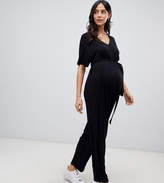 Thumbnail for your product : ASOS Maternity DESIGN Maternity belted jumpsuit with kimono sleeve
