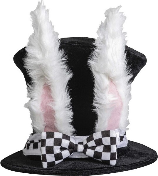Skeleteen Adults Rabbit Top Hat Costume Accessory- Black and White