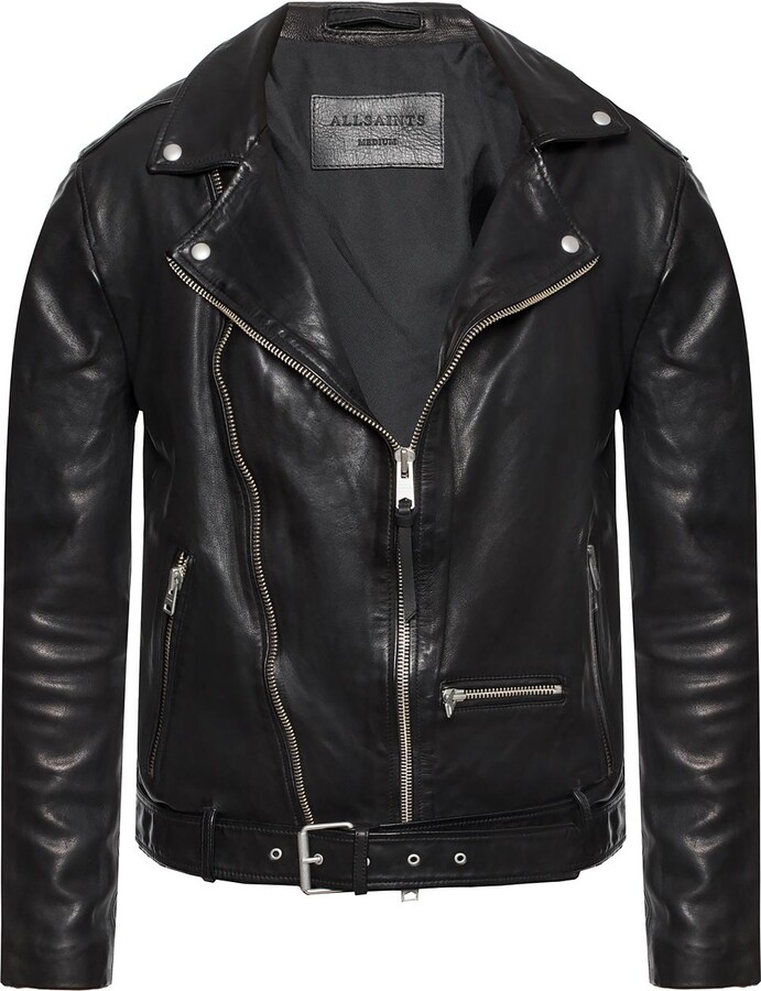 Wick Leather Biker Jacket Black