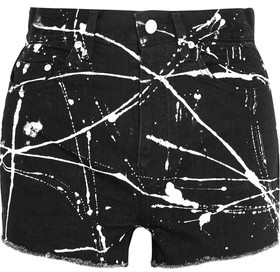Saint Laurent Printed Denim Shorts