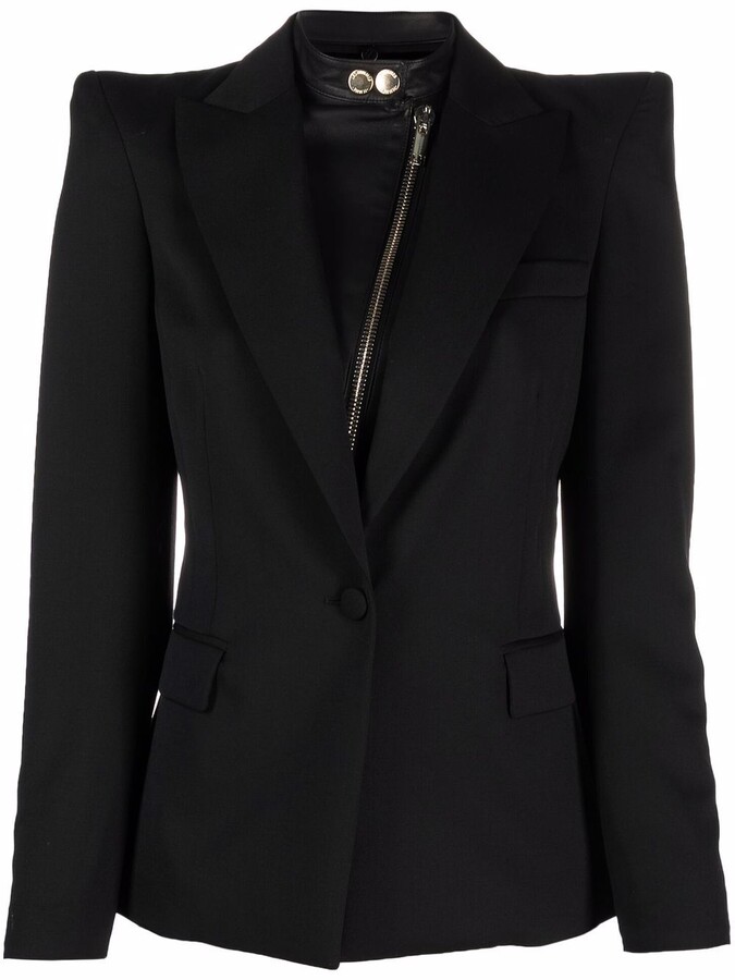 pointed shoulder jacket