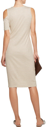Kain Label Mara Asymmetric Cutout Ribbed Striped Stretch-Knit Dress