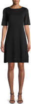 Thumbnail for your product : Misook Short-Sleeve Ottoman A-line Dress